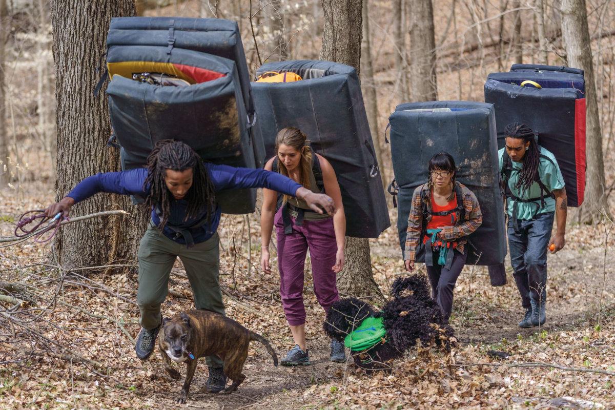 escaladores botas de aproximación transporte crash pads