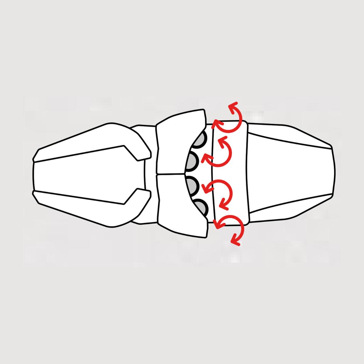 Esquema Roller Pincer Toe System de Tyrolia